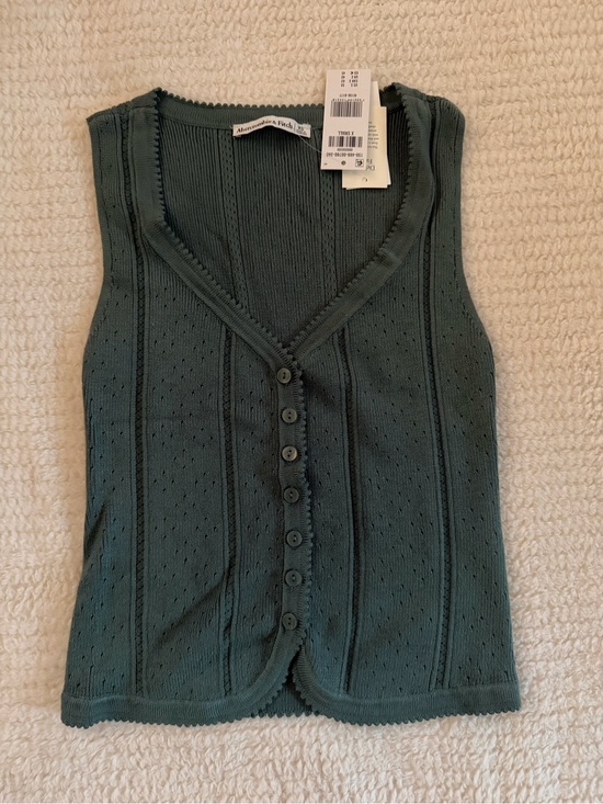 Abercrombie & Fitch Tops - Abercrombie & Fitch Dark Teal Ribbed Button-Front Knit Tank